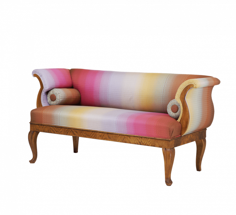 Nussbaum um 1860 - Pretty Antique Sofa seitlich