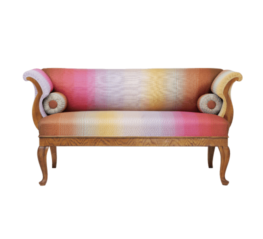 Nussbaum um 1860 - Pretty Antique Sofa von vorne
